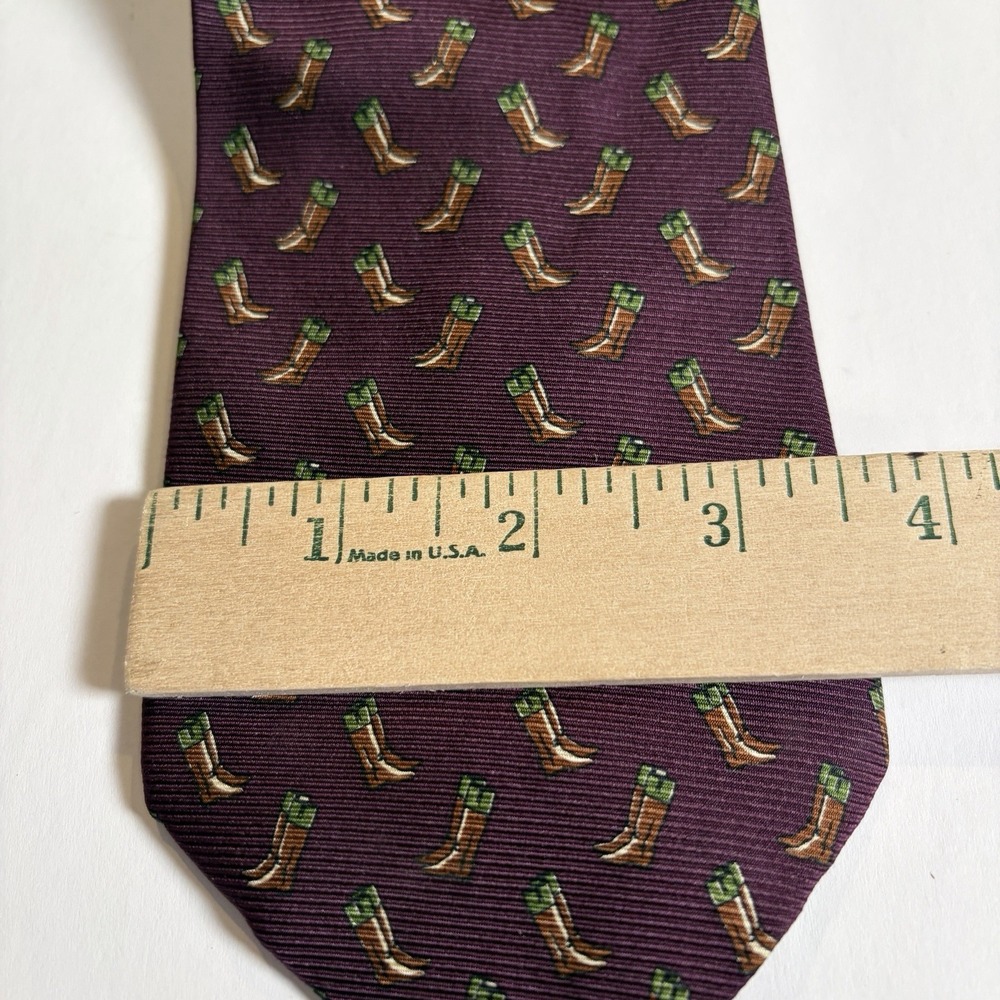 Lauren Ralph Lauren Tie Cowboy Boots USA 100% Silk